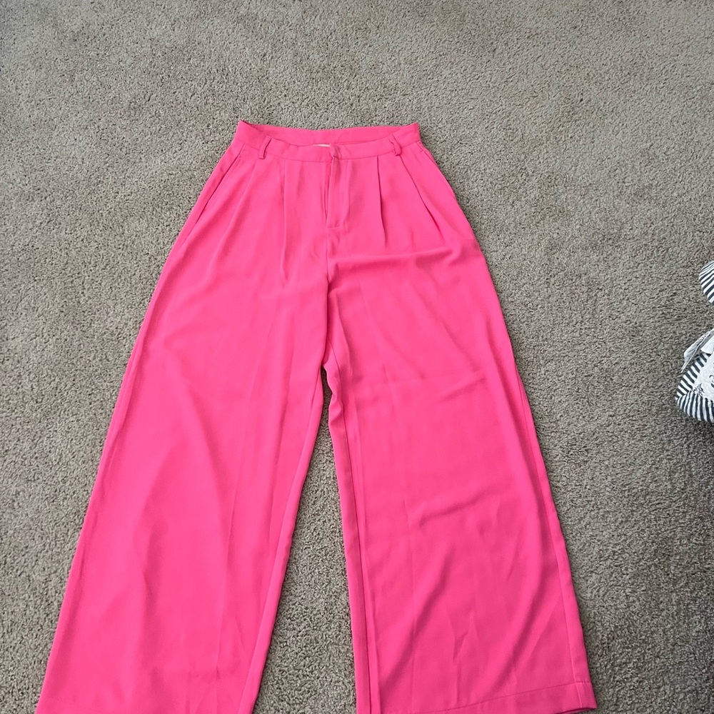 Flying Tomato Vibrant Pink Wide-Leg Pants